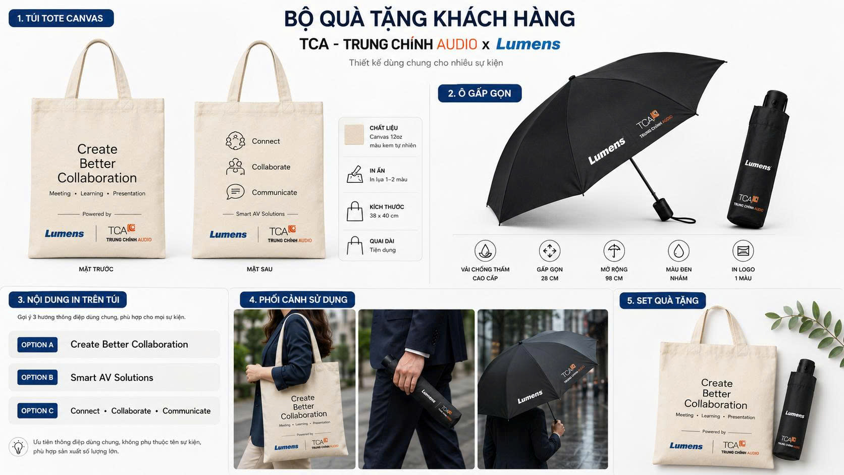 Bộ quà tặng khách hàng sự kiện AV Connect 2026 - Gian hàng Trung Chính Audio